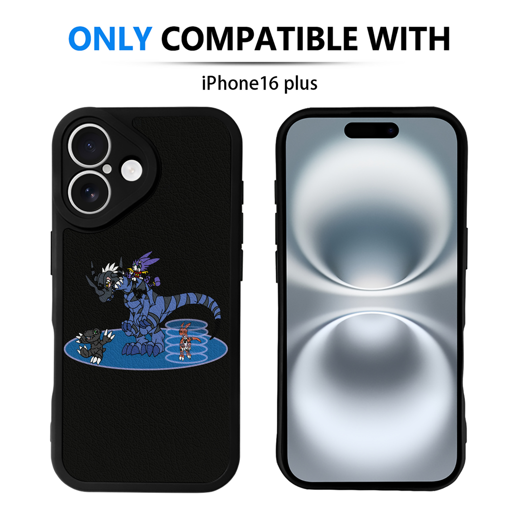 （画像用） Digimon デジタルモンスター/デジモン 【iPhone 16シリーズ対応】シリコンスマホケース（レザー調） 材質：シリコン